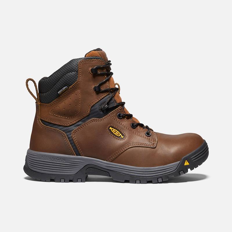 Keen Chicago Waterproof 6" Soft Toe Arbeitsschuhe Herren DE-68509 Tobacco/Black - Keen Herrenschuhe